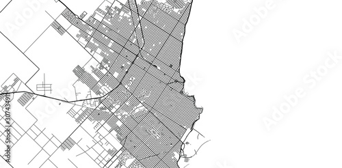 Urban vector city map of Mar Del Plata, Argentina