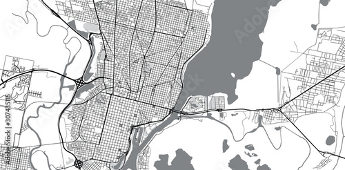 Urban vector city map of Santa Fe, Argentina