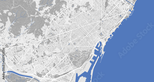 Detailed map of Barcelona, Spain