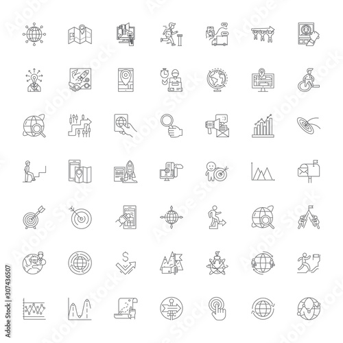Self-Motivation line icons, signs, symbols vector, linear illustration set