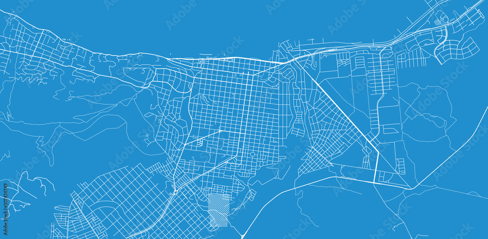 Urban vector city map of san carlos de bariloche, Argentina