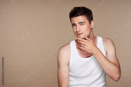 portrait of young man isolated on white background