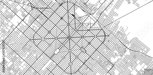 Urban vector city map of La Plata, Argentina