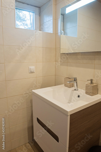 Modern bathroom in luxury apartment