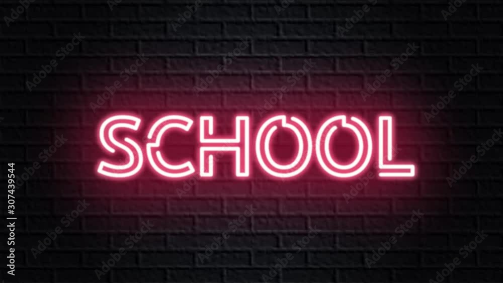 red neon video animation school red neon video animation school