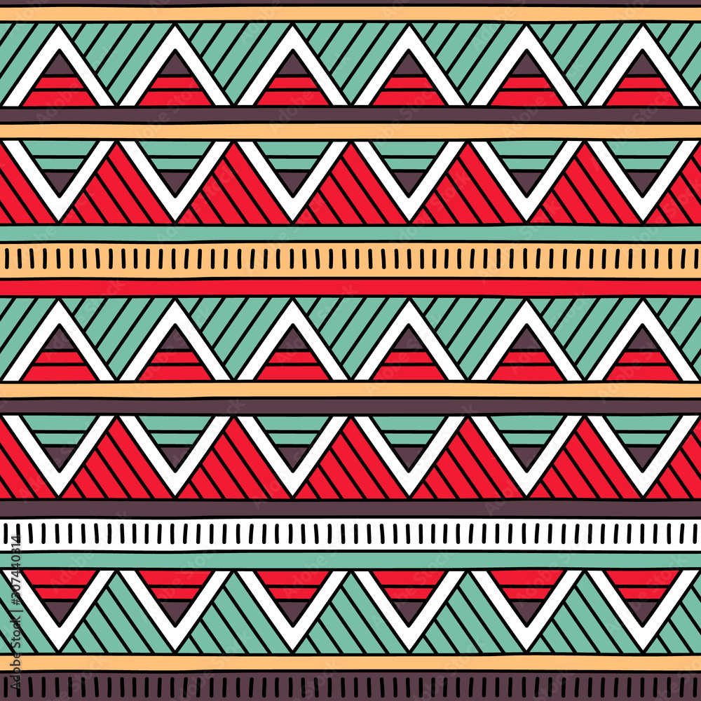 Abstract seamless pattern with ethnic motives. Geometric vector seamless pattern. Hand drawn background. Abstract seamless pattern with ethnic motives. Geometric vector seamless pattern. Hand drawn background.