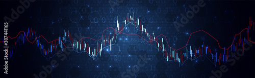 Financial trade concept. Stock market and exchange. Candle stick graph chart.
