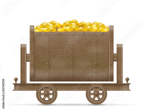 mining trolley cart vector illustration