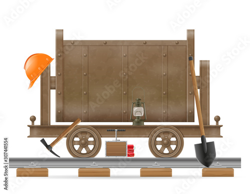 mining trolley cart vector illustration