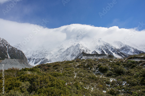 Hooker Valley hiking track in Mount Cook,New Zealand.