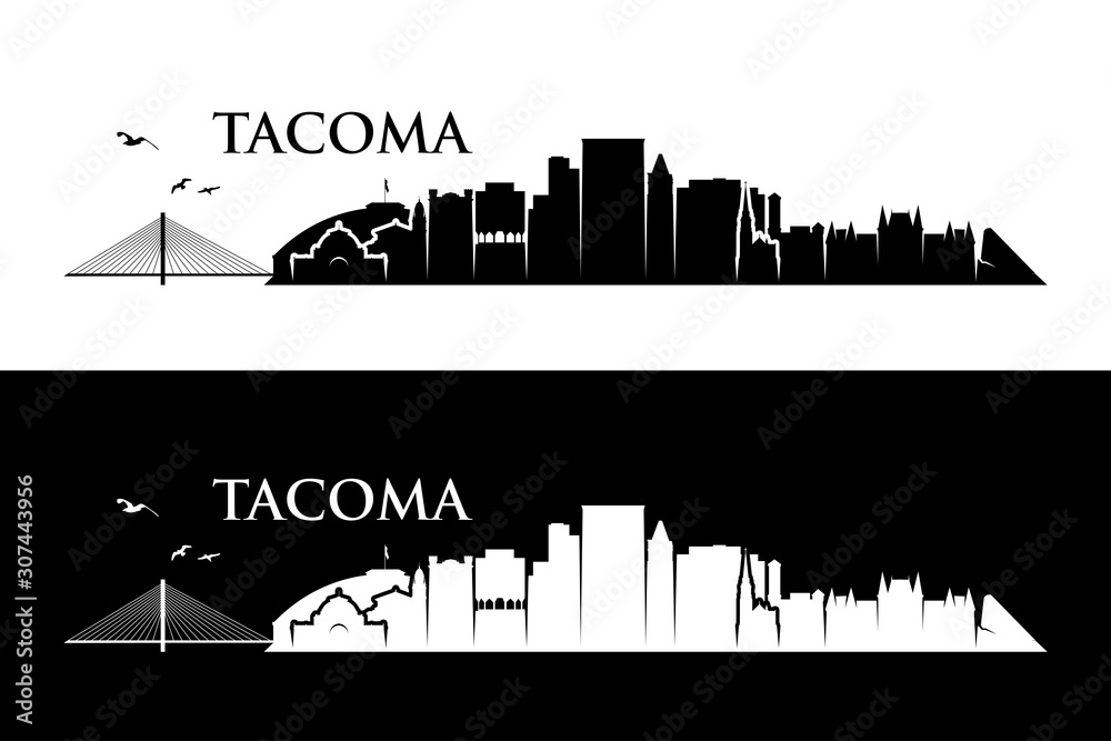 Tacoma skyline - Washington, United States of America, USA - vector illustration
