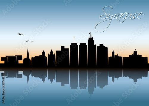 Syracuse skyline - New York, United States of America, USA - vector illustration
