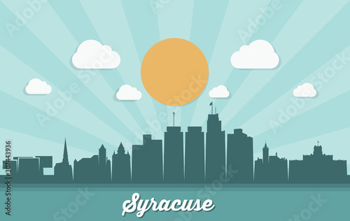 Syracuse skyline - New York, United States of America, USA - vector illustration photo