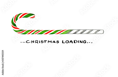 Christmas Loading mit Zuckerstange