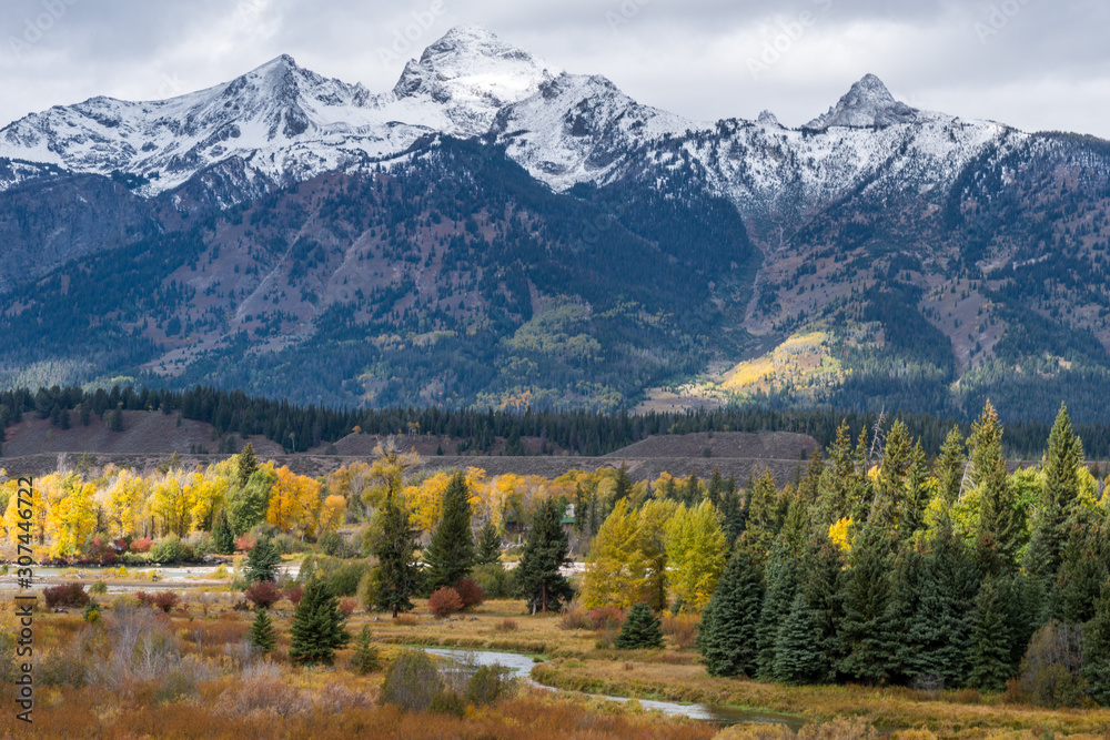 Scenic view of the Grand Teton National Park Scenic view of the Grand Teton National Park
