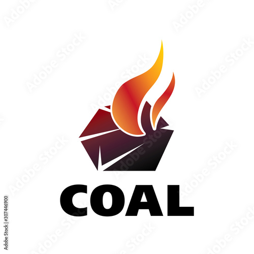 Vector logo of coal mining and sale