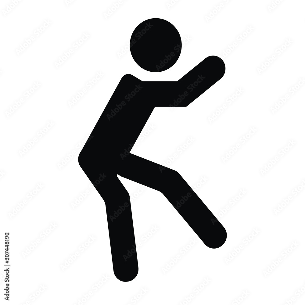 man climbing something which can be put Don't symbols or Signs on it man climbing something which can be put Don't symbols or Signs on it
