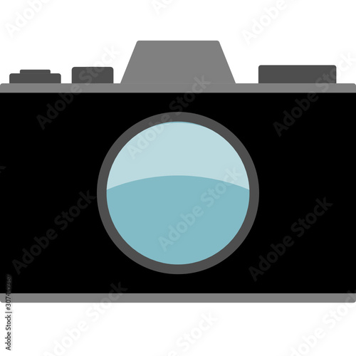 SLR camera, simple vector illustration, icon