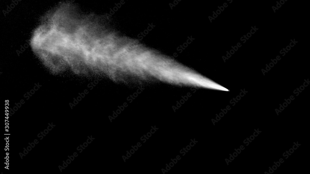 VFX plate photo of spray blast on black background, fountain of vaporized  foam particles Stock Photo | Adobe Stock