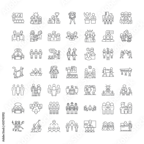 Membership line icons, signs, symbols vector, linear illustration set