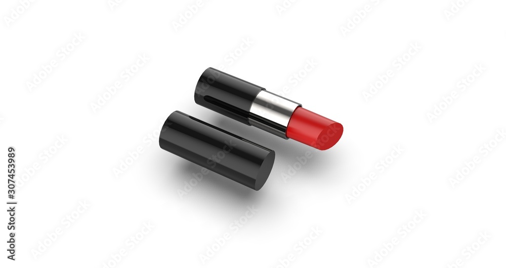 Red Lipstick, Cosmetic, 3D Rendering Red Lipstick, Cosmetic, 3D Rendering