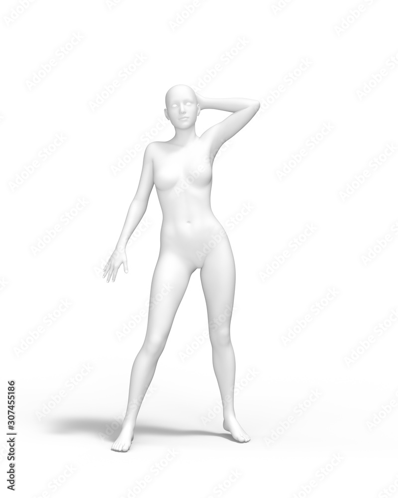 Woman Mannequin Pose 3D Rendering