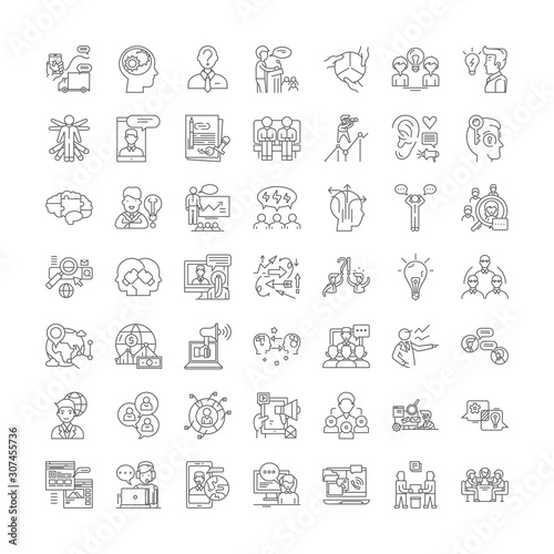 Question line icons, signs, symbols vector, linear illustration set