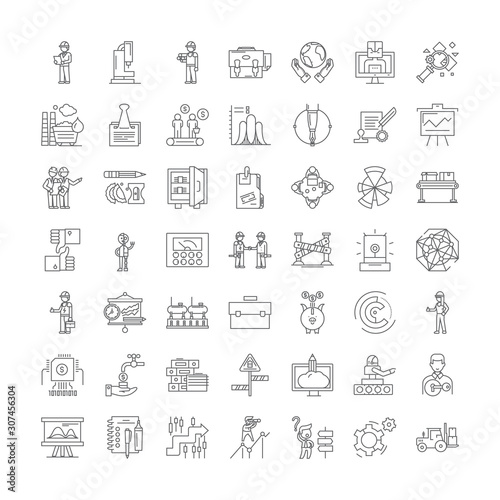 Experimentation line icons, signs, symbols vector, linear illustration set