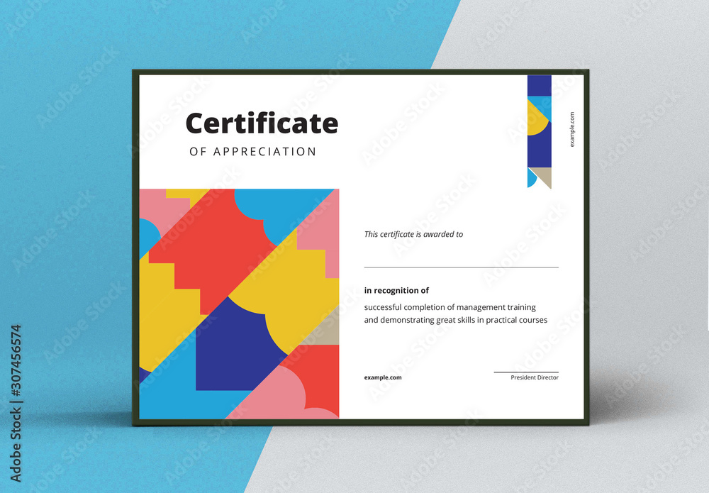 Elegant Abstract Award Certificate Layout Stock Template Adobe Stock