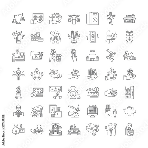 Franchise business line icons, signs, symbols vector, linear illustration set