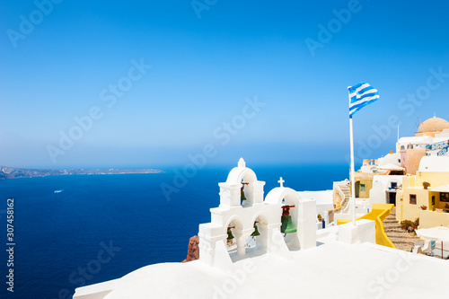 White architecture in Santorini island, Greece. Famous travel destination
