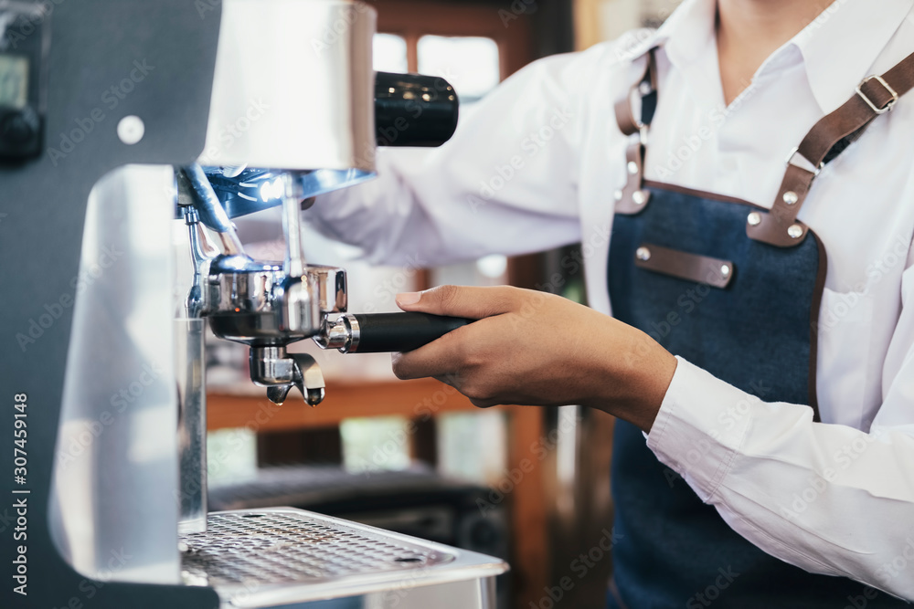 Barista coffee cafe making coffee preparation service. Barista coffee cafe making coffee preparation service.