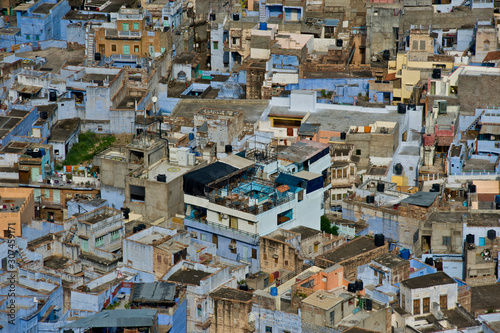 Aerial view of Jodhpur, the Blue City of Rajasthan photo