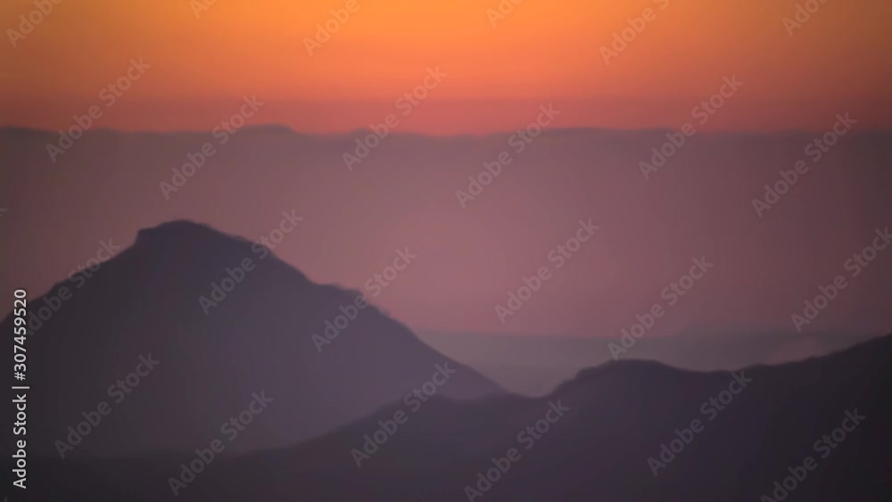 The mountain over clouds, the movement of low fog The mountain over clouds, the movement of low fog