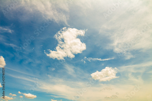 Soft clouds in the sky. Resource for designers.