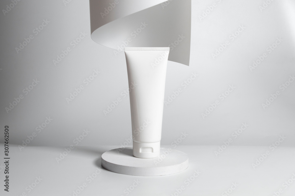 beauty spa medical skincare and cosmetic lotion cream oil bottle packaging on white decor background, healthy and medicine concept