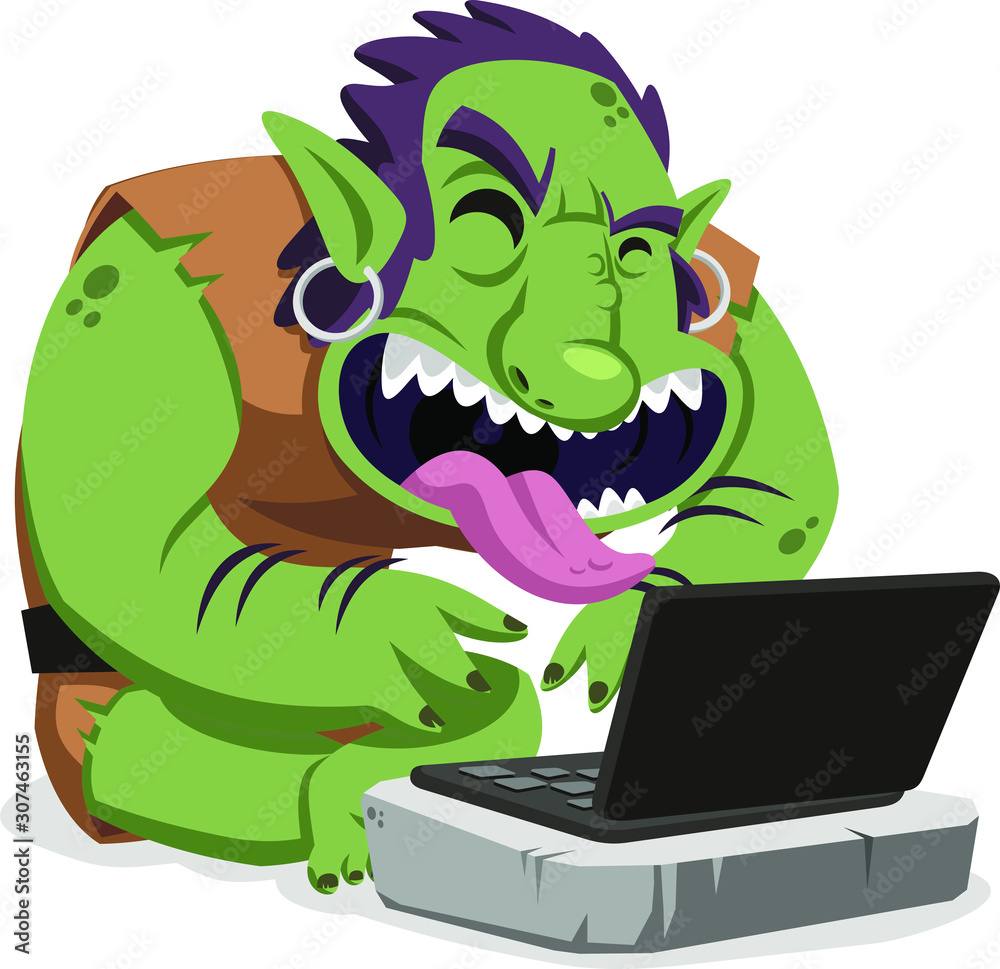 Computer Troll Stock Vector | Adobe Stock