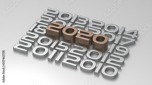 2020 new year - 3d rendering