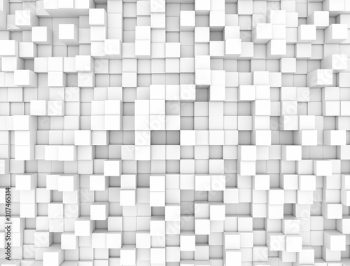 Abstract frame background composed of white square geometric shapes. 