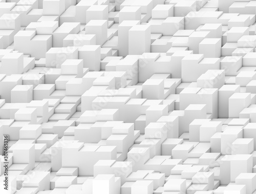 background of square and rectangular geometric shapes in perspective or white 3d