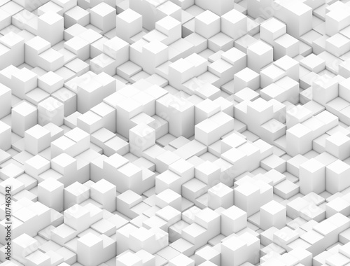 background of square and rectangular geometric shapes in perspective or white 3d