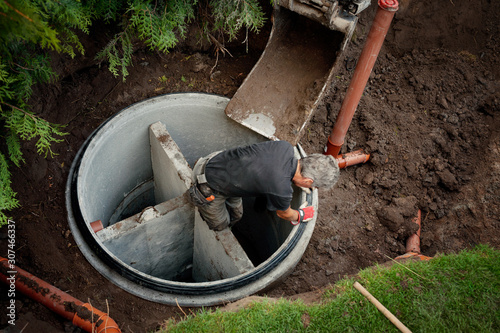 Construction of sewage system photo