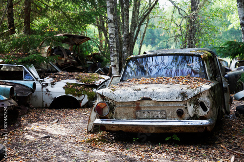 Old abandoned cars