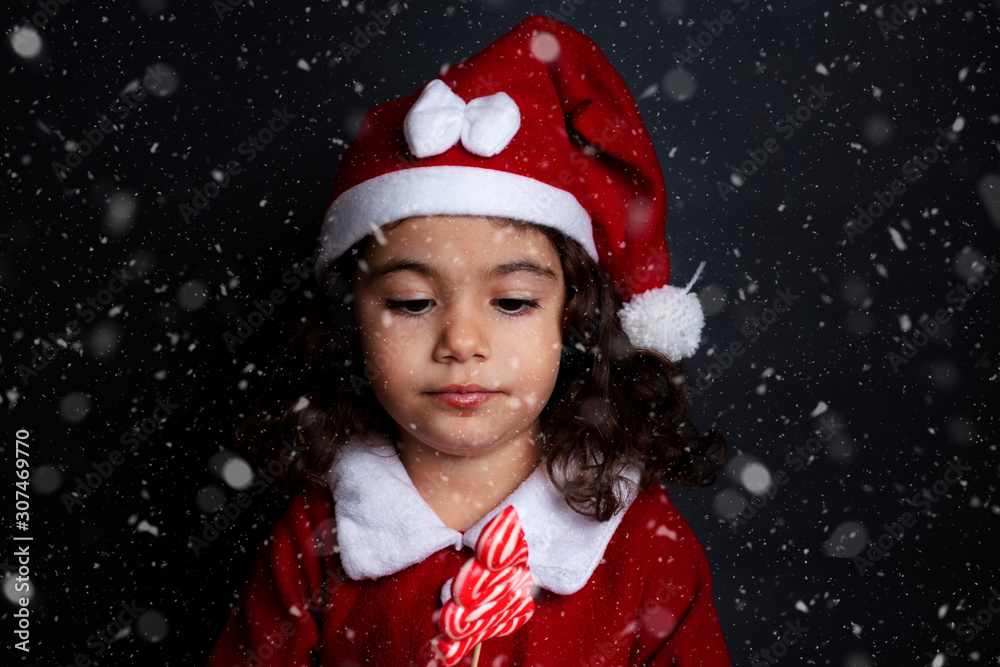 little girl in santa hat little girl in santa hat