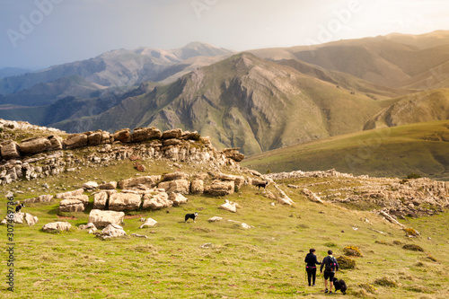 Landscape from Urkulu peak, mountains and jungle of Irati in autumn. Aezkoa and Salazar Valley in the Pyrenees, Navarra. Spain. photo