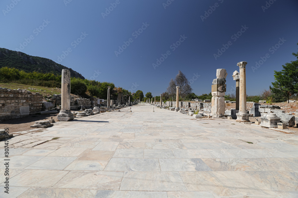 Arcadian Street in Ephesus Ancient City, Izmir, Turkey