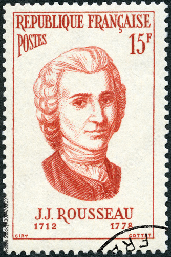 FRANCE - 1956: shows Jean Jacques Rousseau (1712-1778), philosopher, writer and composer, Portraits, 1956