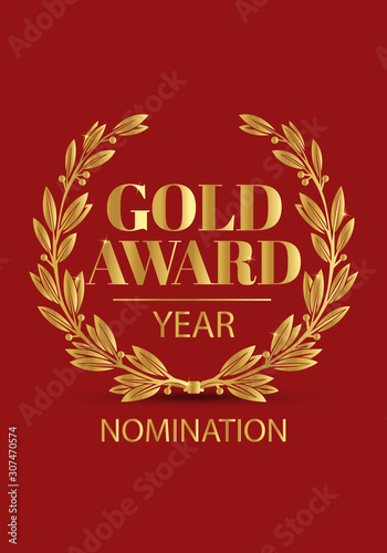 Gold Award Laurel Wreath Icon Poster