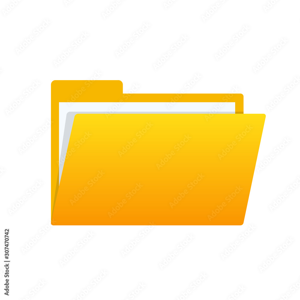 Empty yellow web computer folder for design on white, stock vector illustration Empty yellow web computer folder for design on white, stock vector illustration