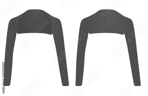 Woman grey bolero. vector illustration